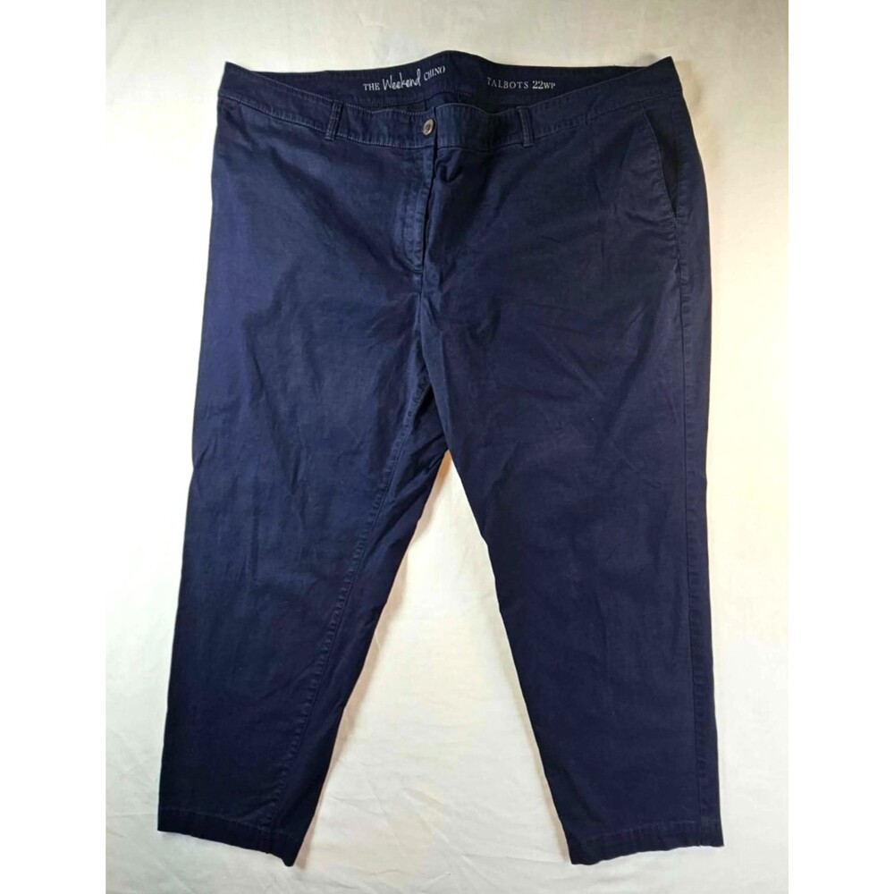 Talbots 22WP Weekend Chino Cotton Pants Navy Blue